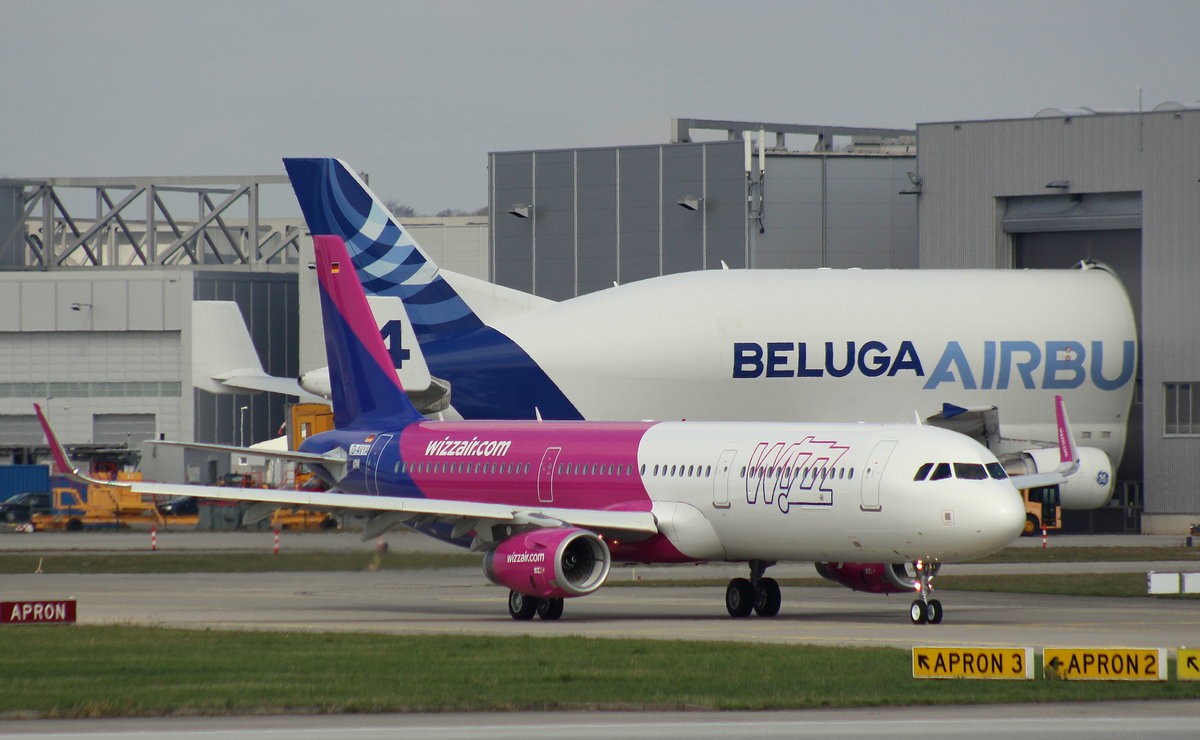 Wizzair Hungary, D-AVYA, Reg.HA-LXQ, MSN 7623,Airbus A 321-231(SL), 04.04.2017, XFW-EDHI, Hamburg-Finkenwerder, Germany 