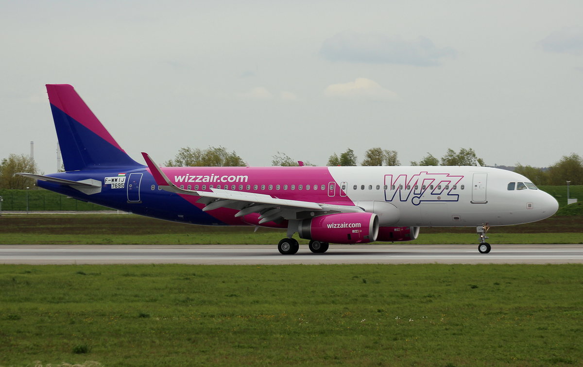 Wizzair Hungary, F-WWIJ, Reg.HA-LYW, MSN 7695, Airbus A 320-232 (SL), 04.05.2017, XFW-EDHI, Hamburg-Finkenwerder, Germany 
