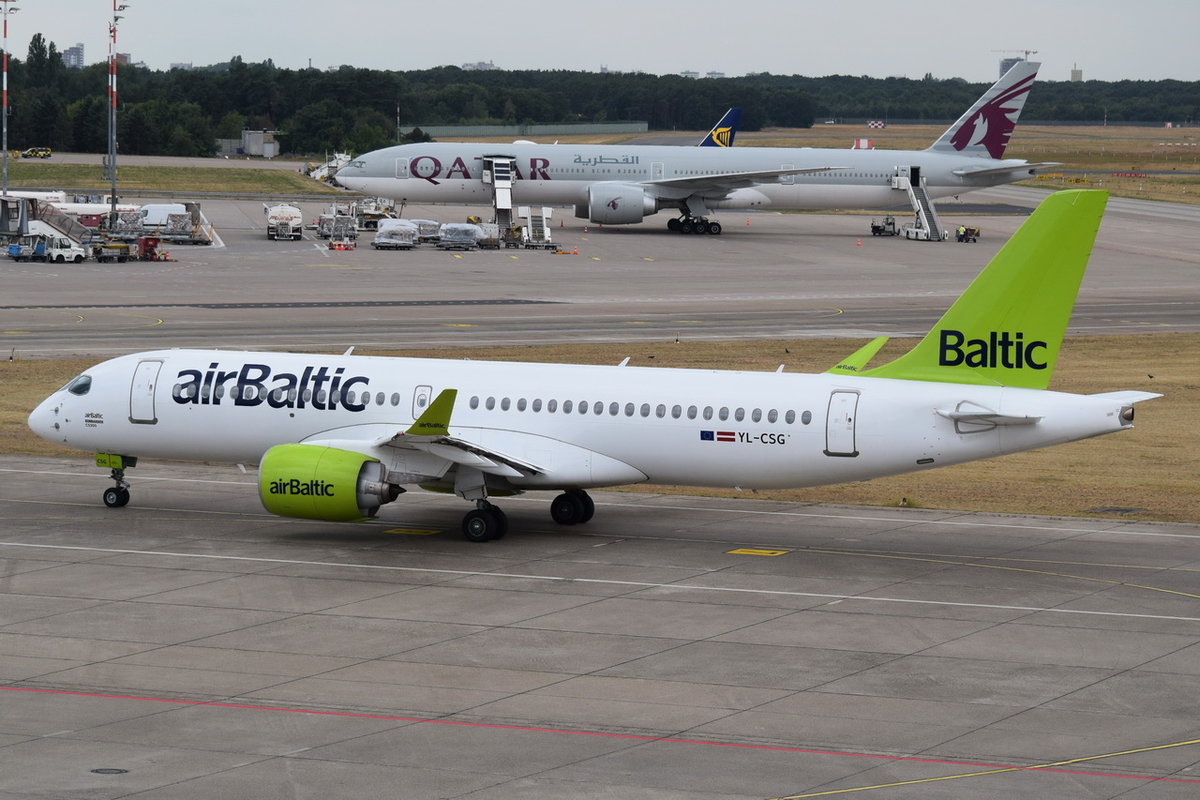 YL-CSG Air Baltic Bombardier CSeries CS300 (BD-500-1A11)  , TXL , 10.07.2018