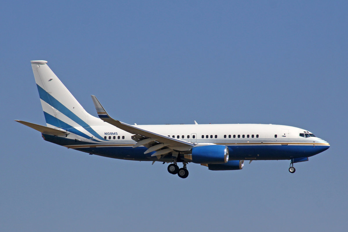 Yona Aviation II LLC, N108MS, Boeing 737-7BC (BBJ1), 24.März 2018, ZRH Zürich, Switzerland.