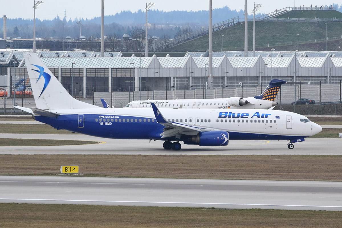 YR-BMD Blue Air Boeing 737-85F(WL) , MUC , 28.03.2019