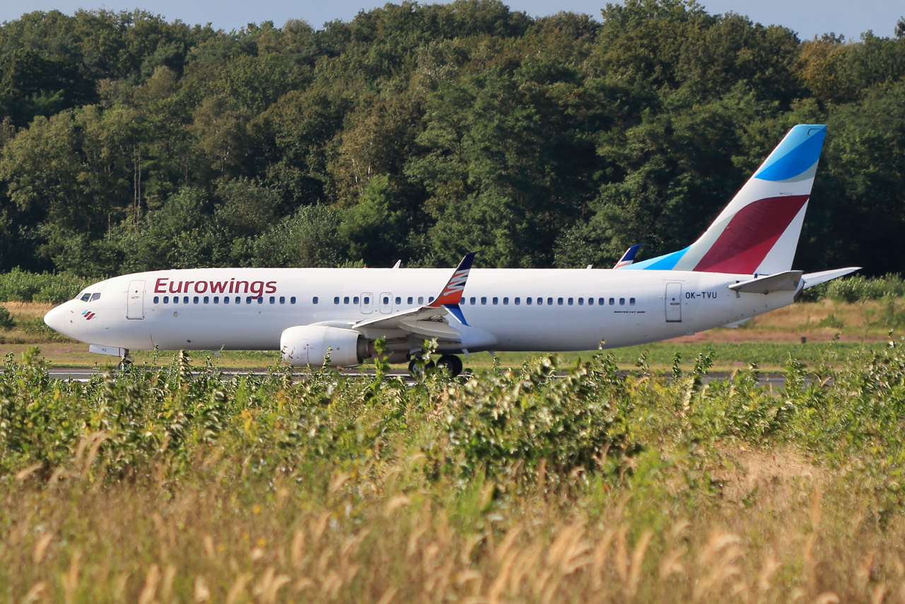 Eurowings (SmartWings), OK-TVU, Boeing 737-86N, S/N: 38025. Köln-Bonn (EDDK) am 11.09.2024.