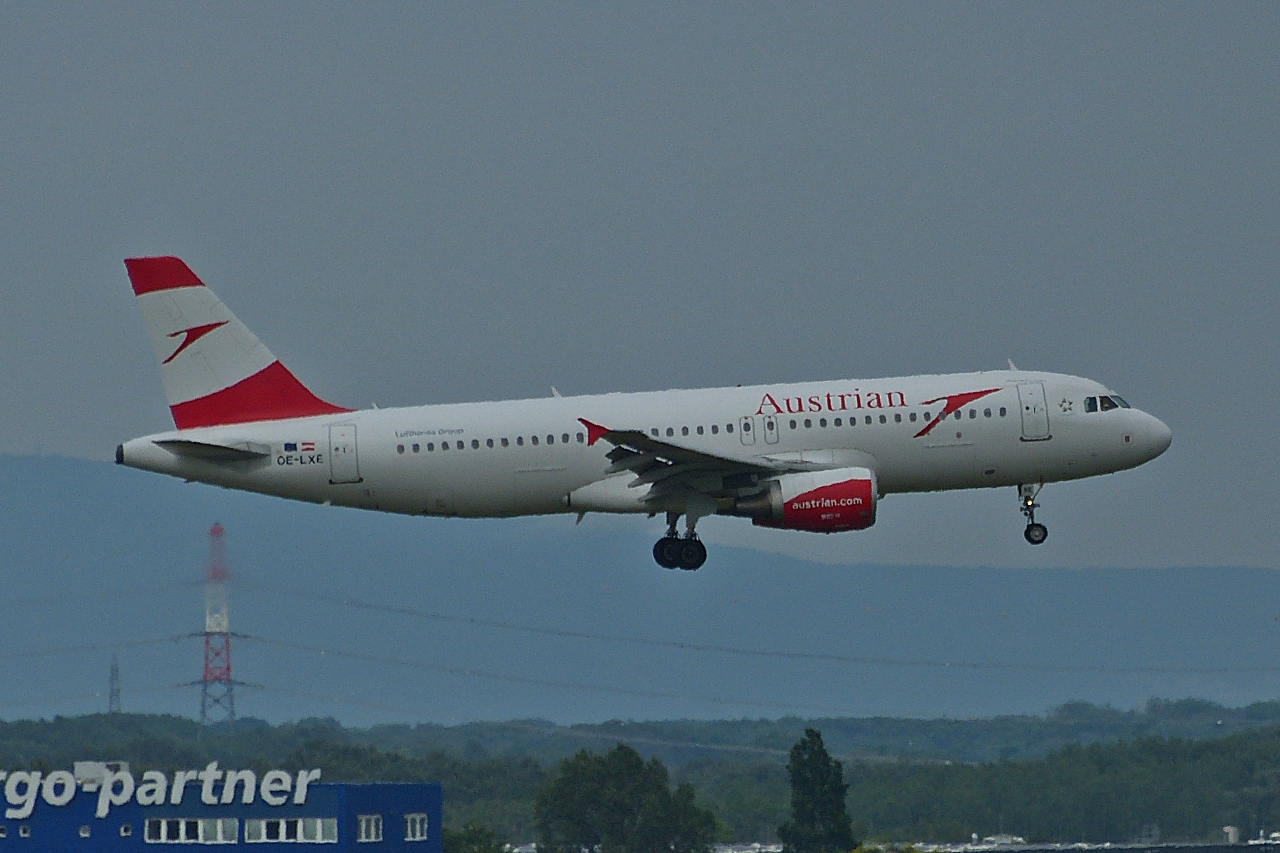 OE-LXE Airbus A320-216 der Austrian Airlines im Ladeanflug auf den Flughafen Wien. 06.2023