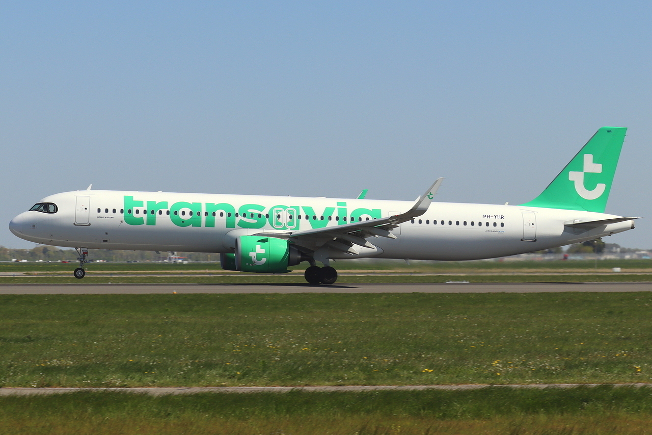 Transavia Airbus A321-251NX PH-YHR beim Start in Amsterdam 28.4.2026