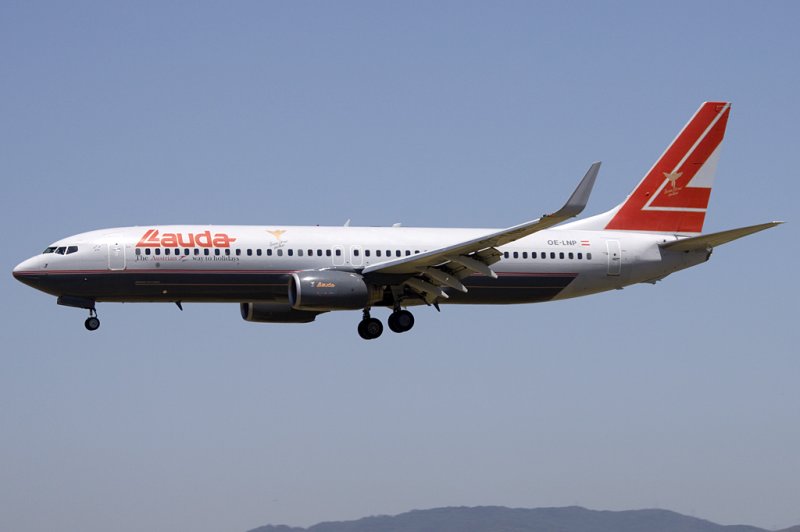 Austrian Airlines - Lauda Air, OE-LNP, Boeing, B737-8Z9-WL, 13.06.2009, BCN, Barcelona, Spain 

