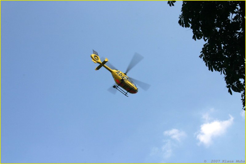 Christoph 8 nimmt Kurs auf die Heimatbasis in Lnen.  Wanne-Eickel 12.08.2007