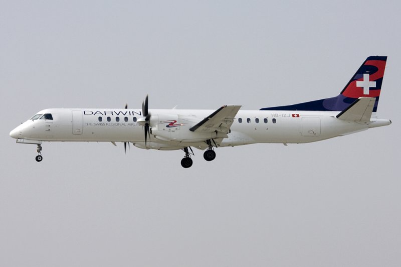 Darwin Airlines, HB-IZJ, Saab, 2000, 13.04.2009, ZRH, Zrich, Switzerland 


