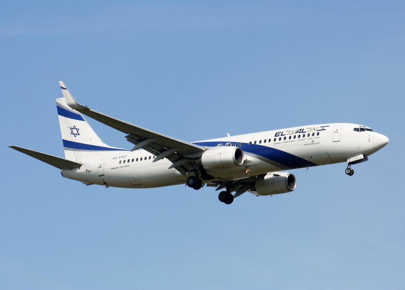 EL AL B 737-8Q8 4X-EKP im Landeanflug auf den Flughafen Berlin-Schnefeld am 02.08.2009