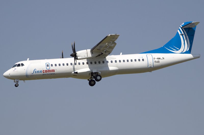 Finncomm Airlines, F-WWEN ( later: OH-ATK ), Aerospatiale, ATR 72-212A, 17.06.2009, TLS, Toulouse, France 

