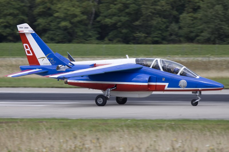 France - Air Force - Patrouille de France, E117, F-TERI, Dassault/Dornier, Alpha Jet E, 02.08.2009, BSL, Basel, Switzerland 



