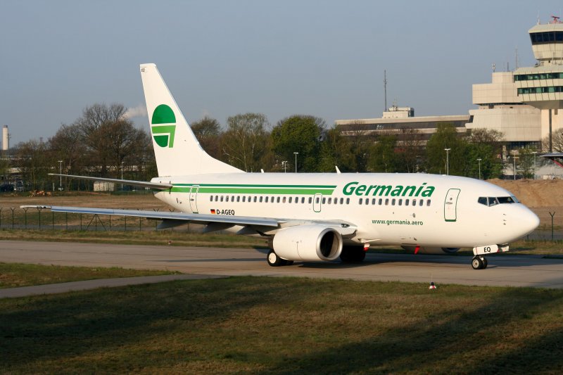 Germania B 737-75B D-AGEQ am 27.04.2008 auf dem Flughafen Berlin-Tegel