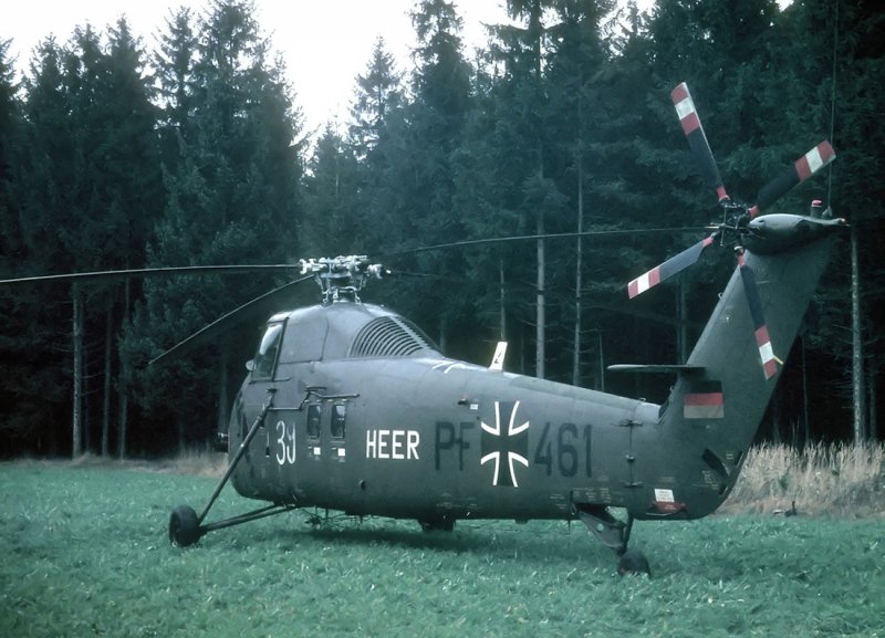 H 34 G-III, PF+461 vom HFlgBtl 6, am 25.10.1963 in Bereitschaft beim Nato-Manver  Kolibri  in Sddeutschland.