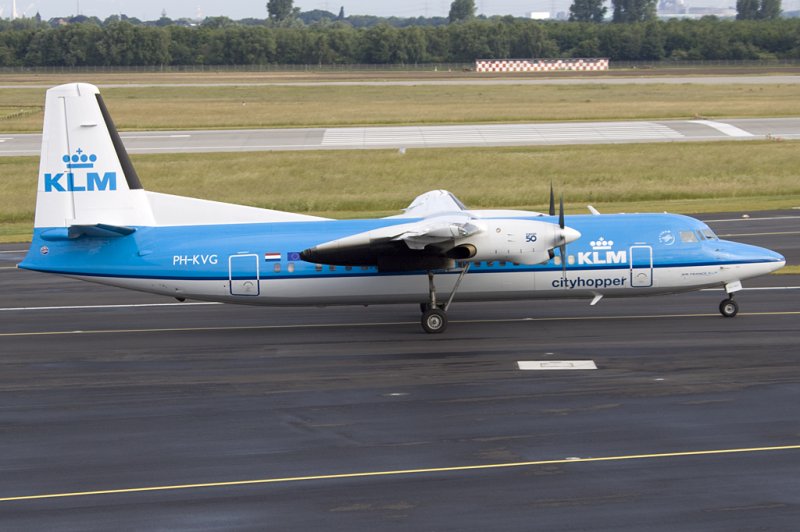 KLM Cityhopper, PH-KVG, Fokker, F-50, 07.06.2009, DUS, Dsseldorf, Germany 


