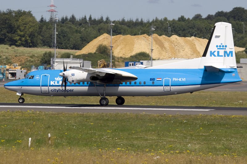 KLM - Cityhopper, PH-KVI, Fokker, F-50, 04.07.2009, LUX, Luxemburg, Luxemburg 


