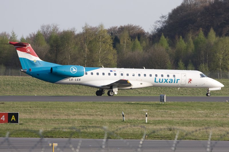 Luxair, LX-LGX, Embraer, ERJ-145, 10.04.2009, LUX, Luxemburg, Luxemburg 

