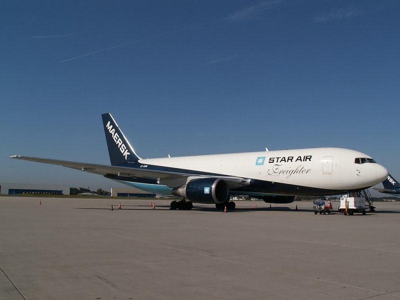 OY-SRM, eine Boeing 767 von Star Air (Maersk) in Kln. Das Foto stammt vom 22.09.2007