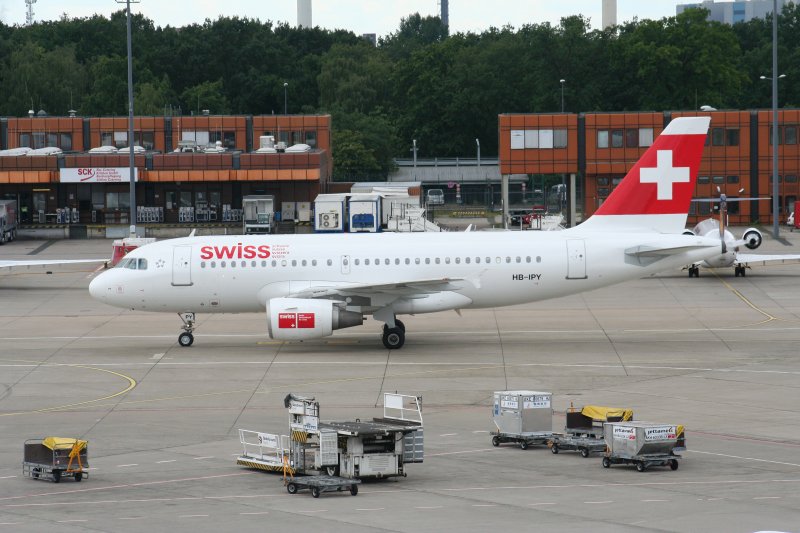 Swiss A 319-112 HB-IPY am 26.07.2009 auf dem Flughafen Berlin-Tegel