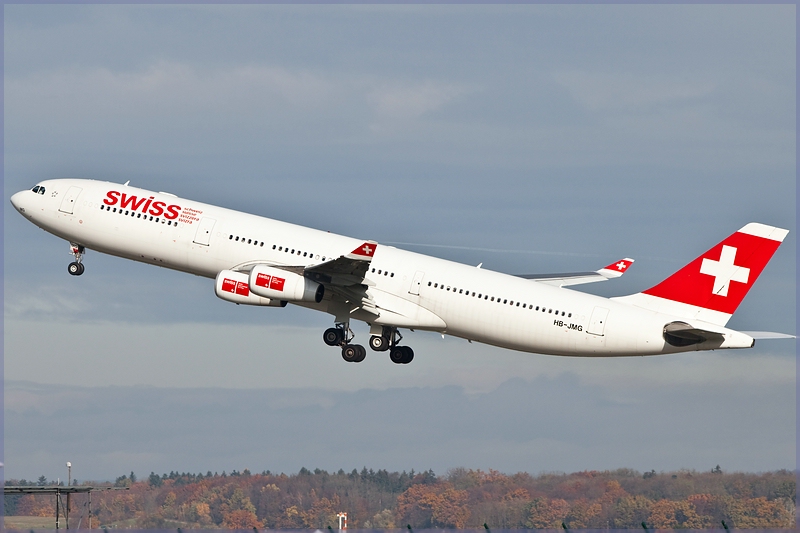 Take off/A340-300/Swiss/Zrich-Kloten/ Schweiz/06.11.09.