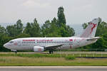 Tunisair, TS-IOI, Boeing B737-5H3, msn: 27257/2583,  Mahdia ,  60 ans  Bemalung, 14.Juni 2008, BSL Basel - Mühlhausen, Switzerland.