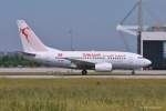 Tunisair, TS-ION  Utique , B737-6H3 beim Start in MUC nach Enfidha (NBE) 19.06.2013