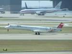 Ein Bombardier Canadair Jet 900 der NWA Airlink am 24.7.2009 in Dallas Fort Worth.