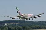 Emirates, A380, A6-EET,  Emirates Courier Express  Livery, 22.6.25, Zürich