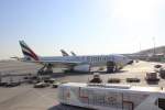 Eine Emirates am Dubai Airport. Aufnahmedatum: 09.01.2011
