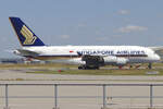Singapore Airlines Airbus A380-841 9V-SKN beim Start in Frankfurt 13.6.2026