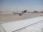 Zwei Yakovlev Yak-40 mit der Registrierung YK-AQD und YK-AQF der Syrian Air auf dem Flughafenvorfeld in Damaskus. Maschinen dieses Types werden fr Inlandsflge aber auch fr Staatsflge genutzt. (Damaskus 15.04.2010)