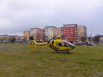 ADAC Luftrettung Christoph 70, D-HJMD, Eurocopter EC 135-P2 beim Rettungseinsatz in Gera am 11.3.2020