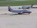 Eine Boeing 737 von AirBerlin am 26.08.07 am Stuttgarter Flughafen.