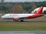 Air Berlin A 319 D-ABGH landet in Berlin TXL am 09.11.2007 auf der Rwy 26R