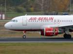 Air Berlin A 319 D-ABGH landet in Berlin TXL am 09.11.2007 auf der Rwy 26R