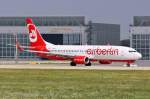 D-ABMR / Air Berlin / B737-86J(W) beim Start in MUC nach Palma de Mallorca (PMI) 01.08.2014