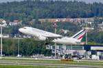 Air France A319-111 F-GRHO beim abheben am 15.9.18 in Zürich.