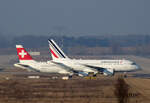 Air France, Airbus A 318-111, F-GUGK, Swiss, Airbus A 320-214, HB-JLR, BER, 05.03.2022