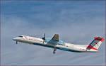 Austrian OE-LGD, Bombardier Dash8 bei Trainingsflug auf Maribor Flughafen MBX.