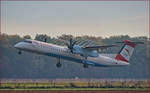 Austrian OE-LGD, Bombardier Dash8 bei Trainingsflug auf Maribor Flughafen MBX.