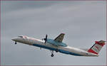 Austrian OE-LGD, Bombardier Dash8 bei Trainingsflug auf Maribor Flughafen MBX.