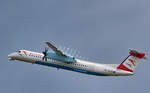 Austrian OE-LGD, Bombardier Dash8 bei Trainingsflug auf Maribor Flughafen MBX.