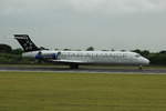 Blue 1 B717-200 OH-BLP  bei der Landung in Manchester am 26.8.14 