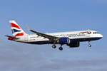 British Airways, G-TTNM, Airbus A320-251N, msn: 10144, 26.Dezember 2020, ZRH Zürich, Switzerland.