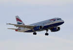 British Airways, Airbus A 319-131, G-EUPP, BER, 08.10.2022