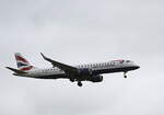 British Airways, ERJ-190-100SR, G-LCYS, BER, 10.10.2025