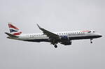 British Airways, ERJ-190-100SR, G-LCAH, BER, 10.10.2025