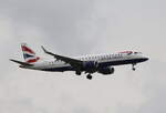 British Airways, ERJ-190-100 SR, G-LCYS, BER, 09.06.2026