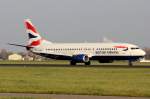 British Airways G-GBTB nach der Landung in Amsterdam 1.11.2014