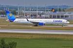 Condor, D-ABOK, B757-330(W) nach der Landung in MUC aus Palma de Mallorca (PMI) 01.07.2013
