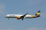 Airbus A321 (Condor, D-AIAD) erreicht mit dem Flug aus Palma de Mallorca den Flughafen Leipzig/Halle.