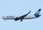 Condor, D-ABUB, Boeing, 767-300 ER (Janosch-Sticker & Mischlackierung  Sunny Hart ), 18.04.2014, FRA-EDDF, Frankfurt, Germany